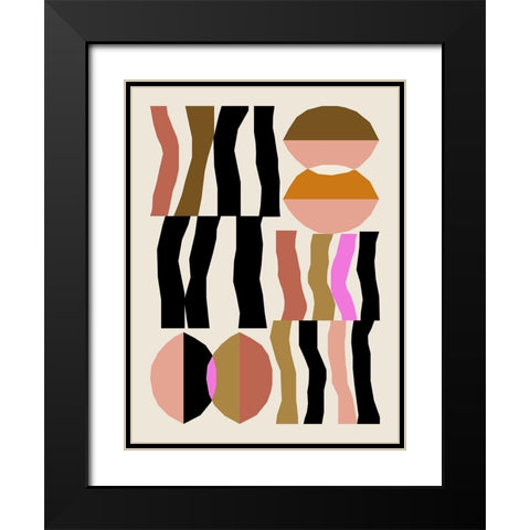 Abstract composition 26 Black Modern Wood Framed Art Print with Double Matting by NKTN