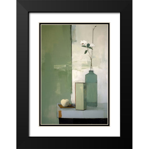 Green Still Life Black Modern Wood Framed Art Print with Double Matting by Treechild