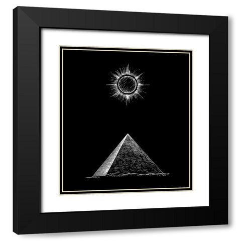 Kemit Pyramid Black Modern Wood Framed Art Print with Double Matting by Abdel Aal, Hussein