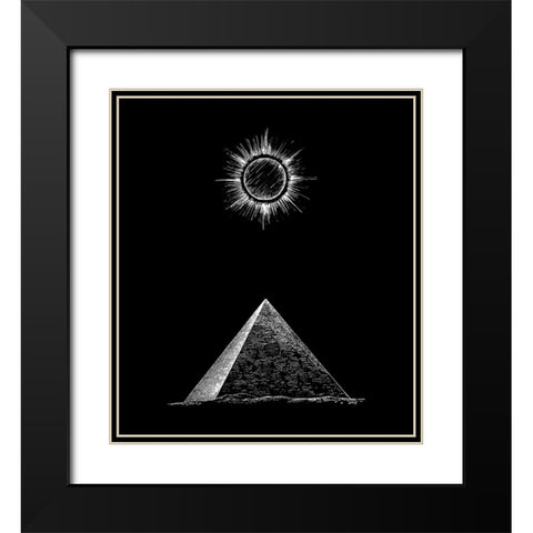 Kemit Pyramid Black Modern Wood Framed Art Print with Double Matting by Abdel Aal, Hussein