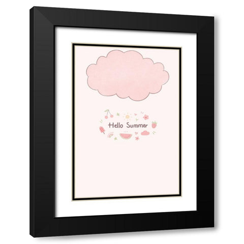 Hello summer Black Modern Wood Framed Art Print with Double Matting by Thai, Xuan