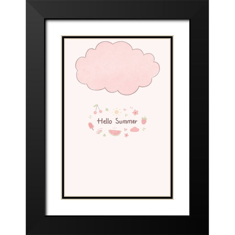 Hello summer Black Modern Wood Framed Art Print with Double Matting by Thai, Xuan