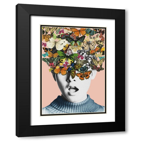 Twiggy surprise Black Modern Wood Framed Art Print with Double Matting by Floral Studio, Frida