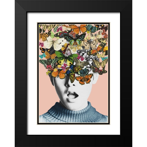 Twiggy surprise Black Modern Wood Framed Art Print with Double Matting by Floral Studio, Frida