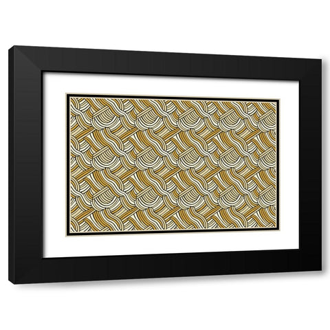 Pattern No 143 Black Modern Wood Framed Art Print with Double Matting by Treechild