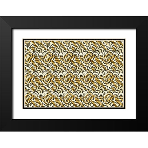 Pattern No 143 Black Modern Wood Framed Art Print with Double Matting by Treechild