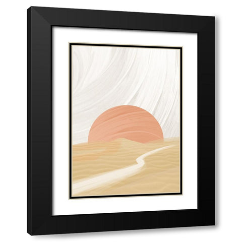 Sarah Black Modern Wood Framed Art Print with Double Matting by Roze, Fadil