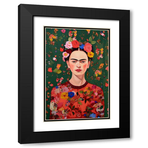 The Love Of Flowers Black Modern Wood Framed Art Print with Double Matting by Treechild
