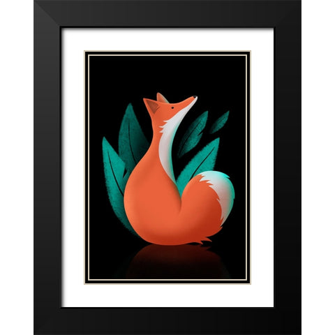 Foxy Trot Black Modern Wood Framed Art Print with Double Matting by Roze, Fadil