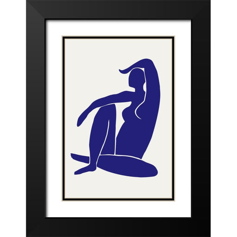 Figure Bleu Black Modern Wood Framed Art Print with Double Matting by Pictufy Studio II