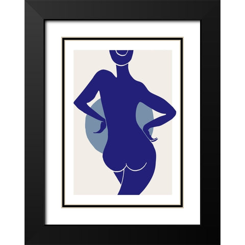 Femme Bleu Black Modern Wood Framed Art Print with Double Matting by Pictufy Studio II