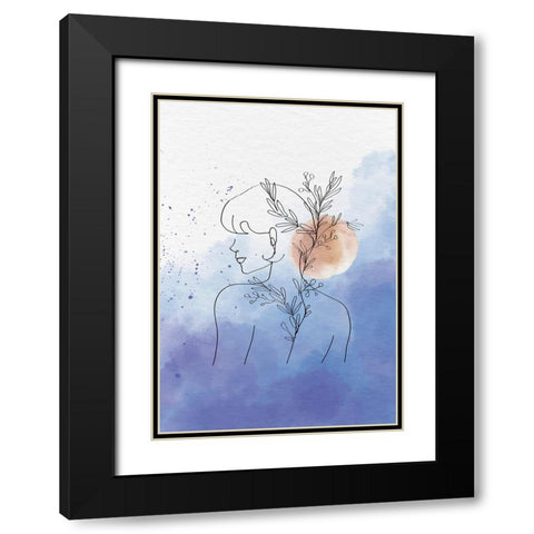 Antholyza Black Modern Wood Framed Art Print with Double Matting by Roze, Fadil