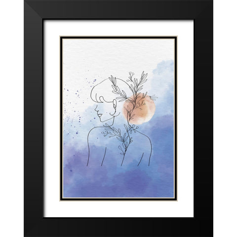 Antholyza Black Modern Wood Framed Art Print with Double Matting by Roze, Fadil