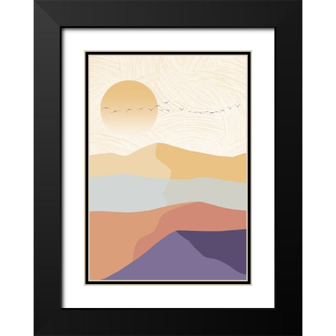 Elements of flying Black Modern Wood Framed Art Print with Double Matting by Roze, Fadil