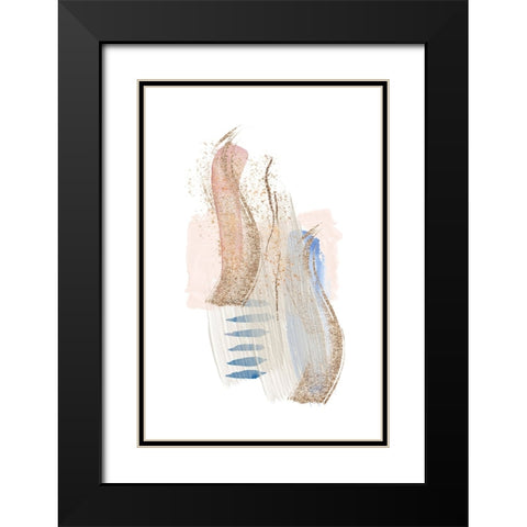 Soft Pink Blue 2 Black Modern Wood Framed Art Print with Double Matting by Ann Moss, Sally