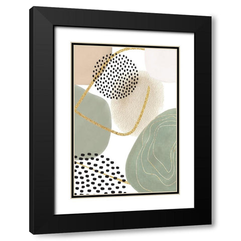 Calm green- 2 Black Modern Wood Framed Art Print with Double Matting by Ann Moss, Sally