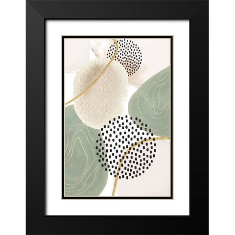 Calm green- 3 Black Modern Wood Framed Art Print with Double Matting by Ann Moss, Sally