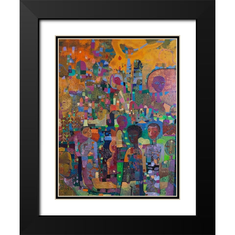 Take a Knee 24x36 Oil Paint On Panel 2020 Jpg Black Modern Wood Framed Art Print with Double Matting by Loebelsohn, Alise