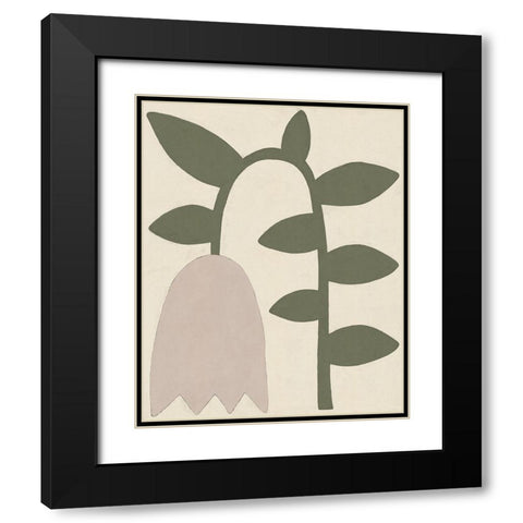 Tulip Black Modern Wood Framed Art Print with Double Matting by Galitsyna, Alisa