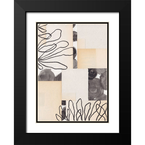 Paper Blocks #1 Black Modern Wood Framed Art Print with Double Matting by Galitsyna, Alisa
