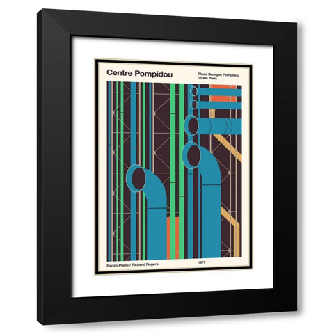 Pompidou Black Modern Wood Framed Art Print with Double Matting by Bodart, Florent