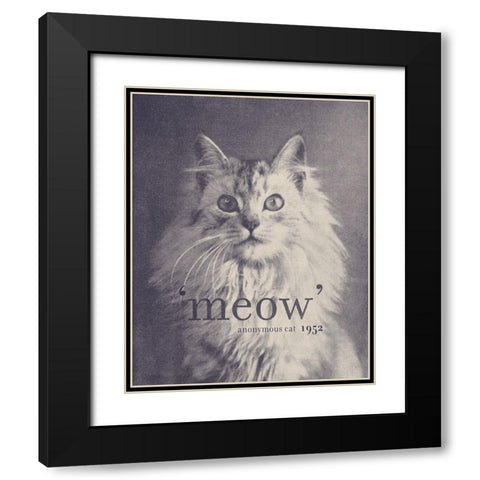 Famous Quote Cat Black Modern Wood Framed Art Print with Double Matting by Bodart, Florent
