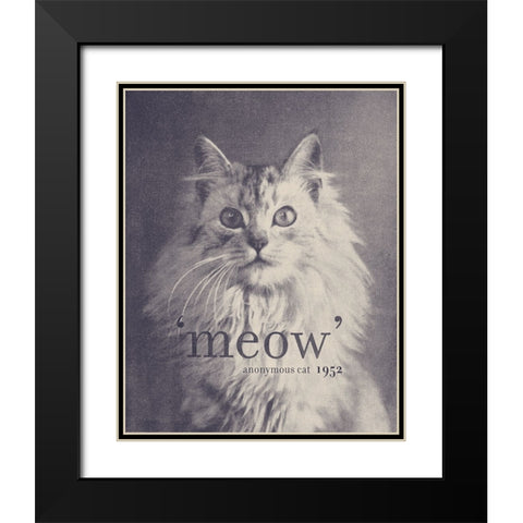 Famous Quote Cat Black Modern Wood Framed Art Print with Double Matting by Bodart, Florent