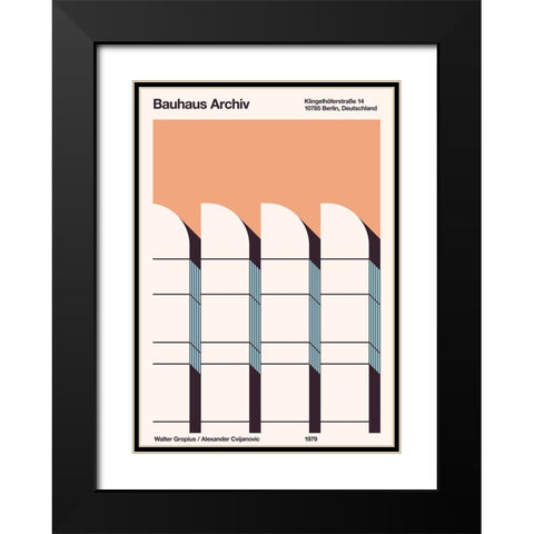 Bauhaus Archiv Black Modern Wood Framed Art Print with Double Matting by Bodart, Florent