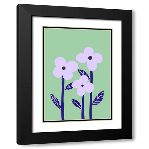Lilac Flowers Black Modern Wood Framed Art Print with Double Matting by Fritsch, Athene