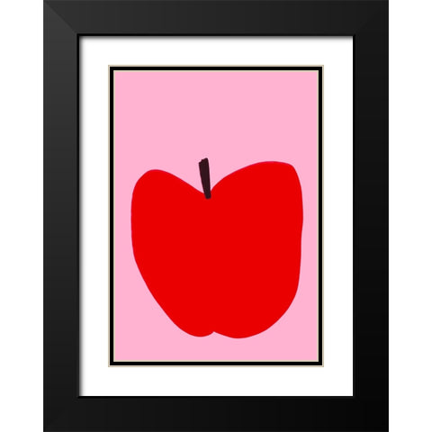 Apple Black Modern Wood Framed Art Print with Double Matting by Fritsch, Athene