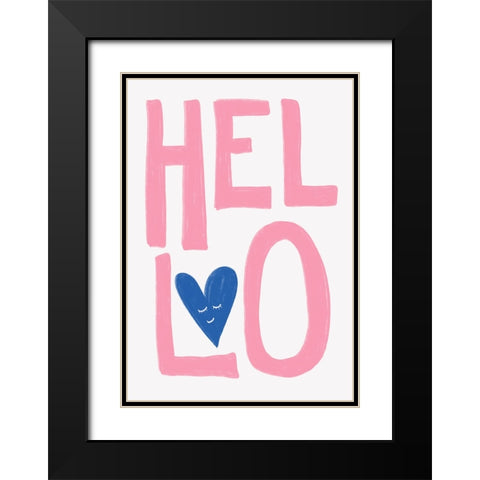 Hello Black Modern Wood Framed Art Print with Double Matting by Fritsch, Athene