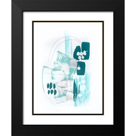 Abstract Mint 1 Black Modern Wood Framed Art Print with Double Matting by Storms, Alyson