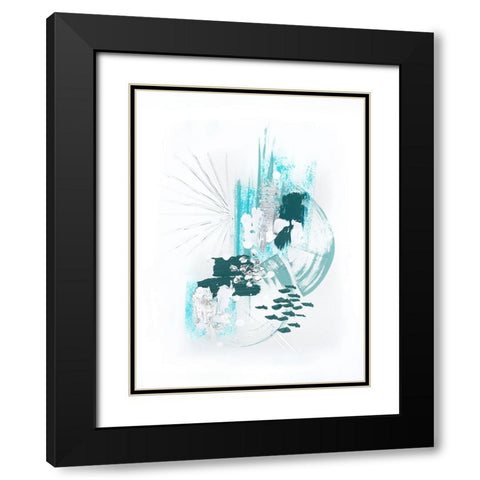 Abstract Mint 2 Black Modern Wood Framed Art Print with Double Matting by Storms, Alyson