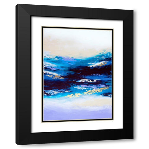 Abstract Sunset 2 Black Modern Wood Framed Art Print with Double Matting by Storms, Alyson