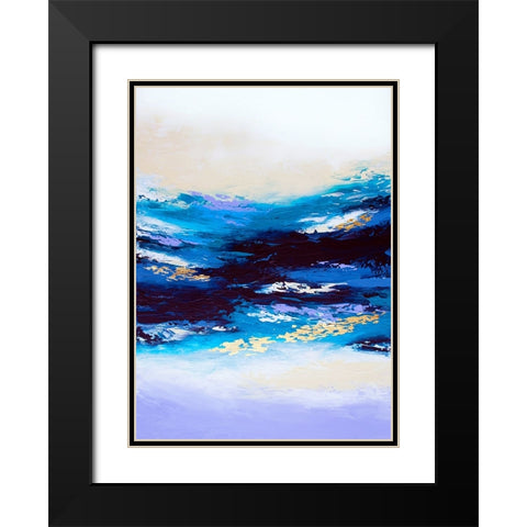 Abstract Sunset 2 Black Modern Wood Framed Art Print with Double Matting by Storms, Alyson