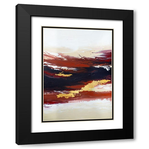 Abstract Sunset 3 Black Modern Wood Framed Art Print with Double Matting by Storms, Alyson