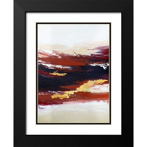 Abstract Sunset 3 Black Modern Wood Framed Art Print with Double Matting by Storms, Alyson