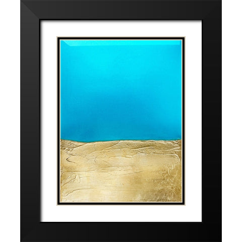 Azure Gold Black Modern Wood Framed Art Print with Double Matting by Storms, Alyson