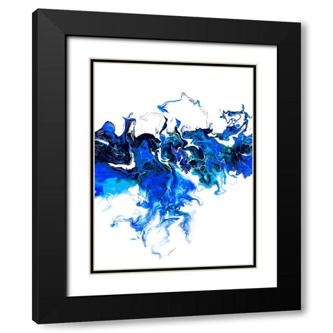 Blue Colorful White Wave Black Modern Wood Framed Art Print with Double Matting by Storms, Alyson