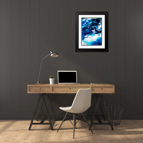 Bright Splash 1 Black Modern Wood Framed Art Print with Double Matting by Storms, Alyson