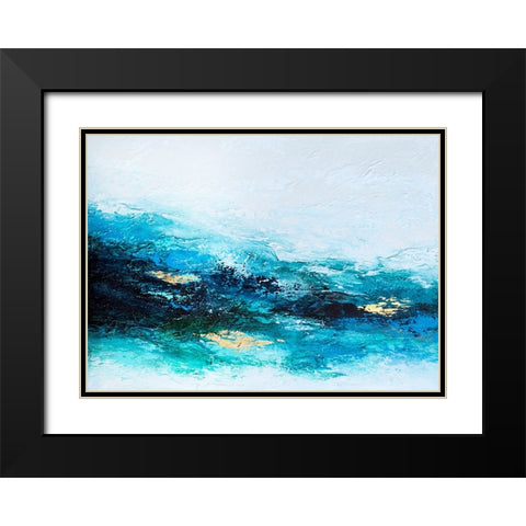 Flourishing Wave Black Modern Wood Framed Art Print with Double Matting by Storms, Alyson