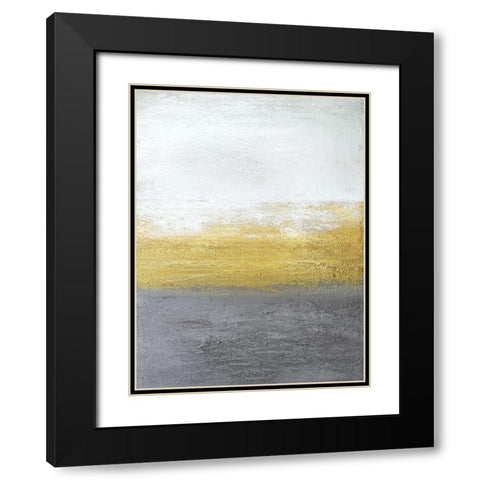 Gray and Gold Black Modern Wood Framed Art Print with Double Matting by Storms, Alyson
