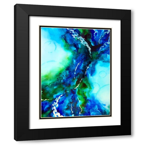Green Blue Black Modern Wood Framed Art Print with Double Matting by Storms, Alyson