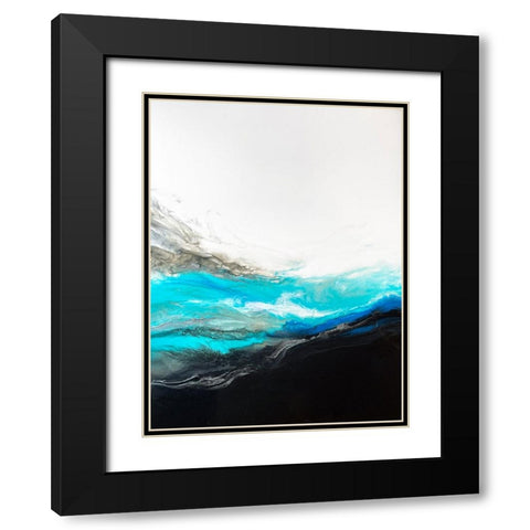 Large Wave Black Modern Wood Framed Art Print with Double Matting by Storms, Alyson