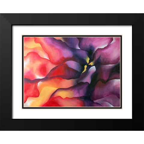 Nebula Flower Black Modern Wood Framed Art Print with Double Matting by Storms, Alyson