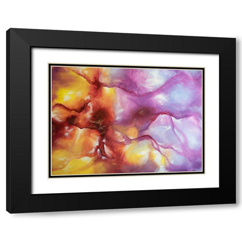 Nebula Waves Black Modern Wood Framed Art Print with Double Matting by Storms, Alyson