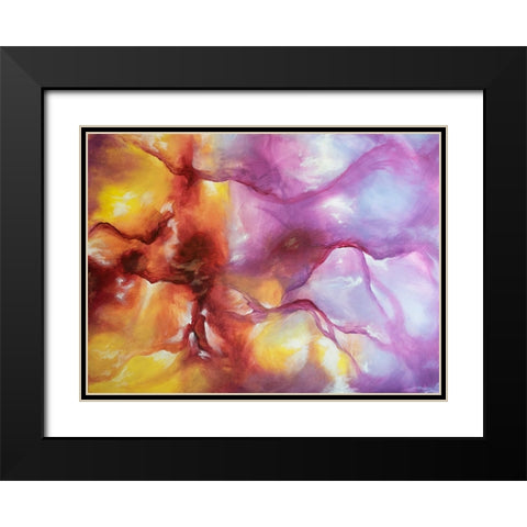 Nebula Waves Black Modern Wood Framed Art Print with Double Matting by Storms, Alyson