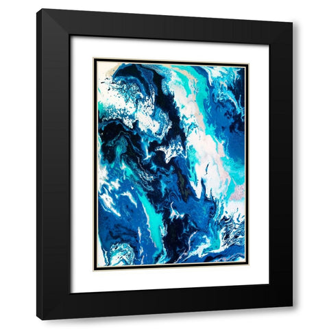 Oceanic Black Modern Wood Framed Art Print with Double Matting by Storms, Alyson