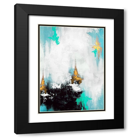 Parallel Gold 1 Black Modern Wood Framed Art Print with Double Matting by Storms, Alyson