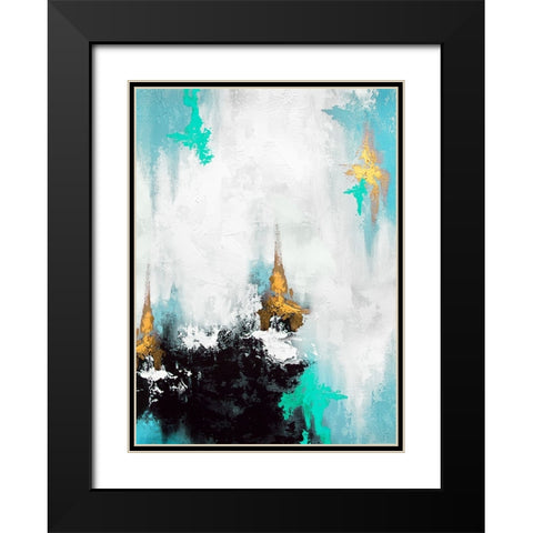 Parallel Gold 1 Black Modern Wood Framed Art Print with Double Matting by Storms, Alyson